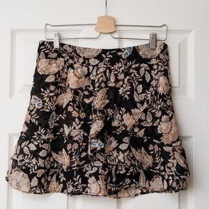 Sezane Carolina Ruffle Floral Mini Skirt